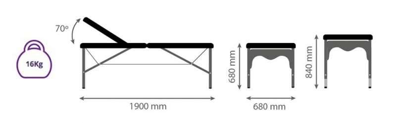 Articulated Folding Aluminum Massage Table. 