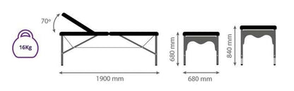 Articulated Folding Aluminum Massage Table. 