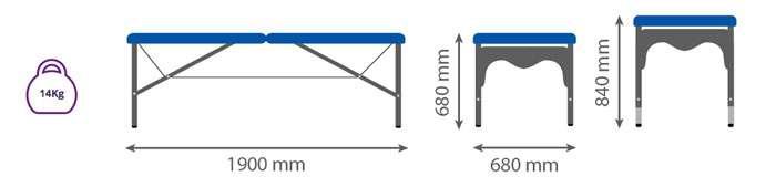 Folding painted Aluminum Massage Table. 5ES-1430