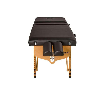 Portable wooden massage table with articulated head and backrest. 5ES-240