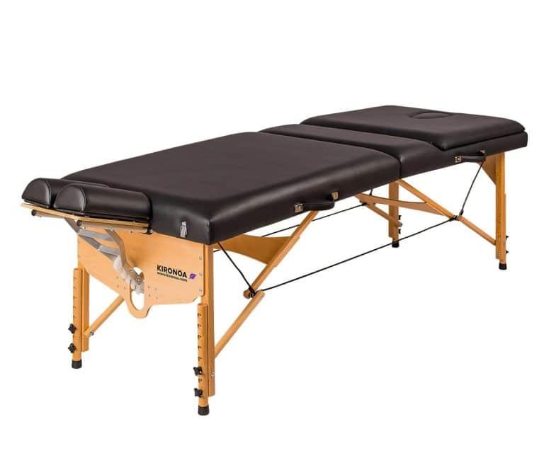 Portable wooden massage table with articulated head and backrest. 5ES-240