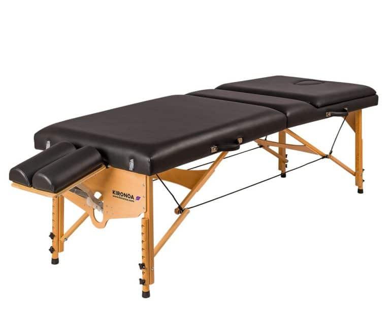 Portable wooden massage table with articulated head and backrest. 5ES-240