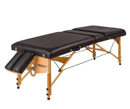 Portable wooden massage table with articulated head and backrest. 5ES-240