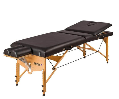 Portable wooden massage table with articulated head and backrest. 5ES-240