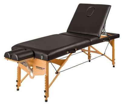 Portable wooden massage table with articulated head and backrest. 5ES-240