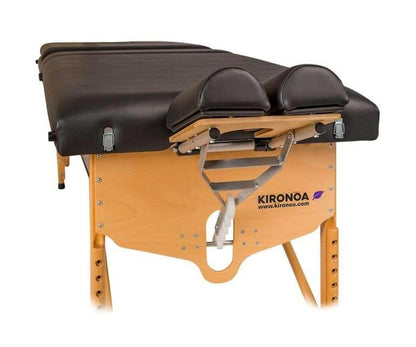 Portable wooden massage table with articulated head and backrest. 5ES-240