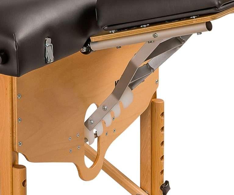 Portable wooden massage table with articulated head and backrest. 5ES-240