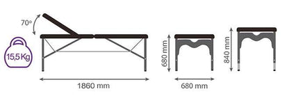 Folding Aluminum Massage Table with articulated backrest 5ES-256