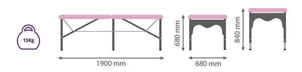 Flache Klapptrage aus Aluminium mit zentralem Bein. 5ES-1428